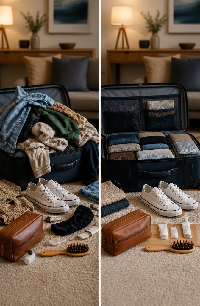 How to Pack a Suitcase: 8 Steps for Maximum Space in 2026 3 A compact carry-on hard-shell suitcase suitable for travel.