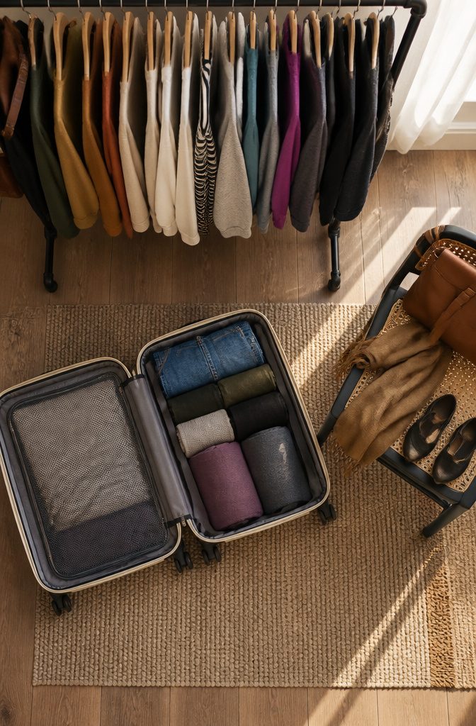 How to Pack a Suitcase: 8 Steps for Maximum Space in 2026 11 A selection of wrinkle-resistant clothing prepared for packing.