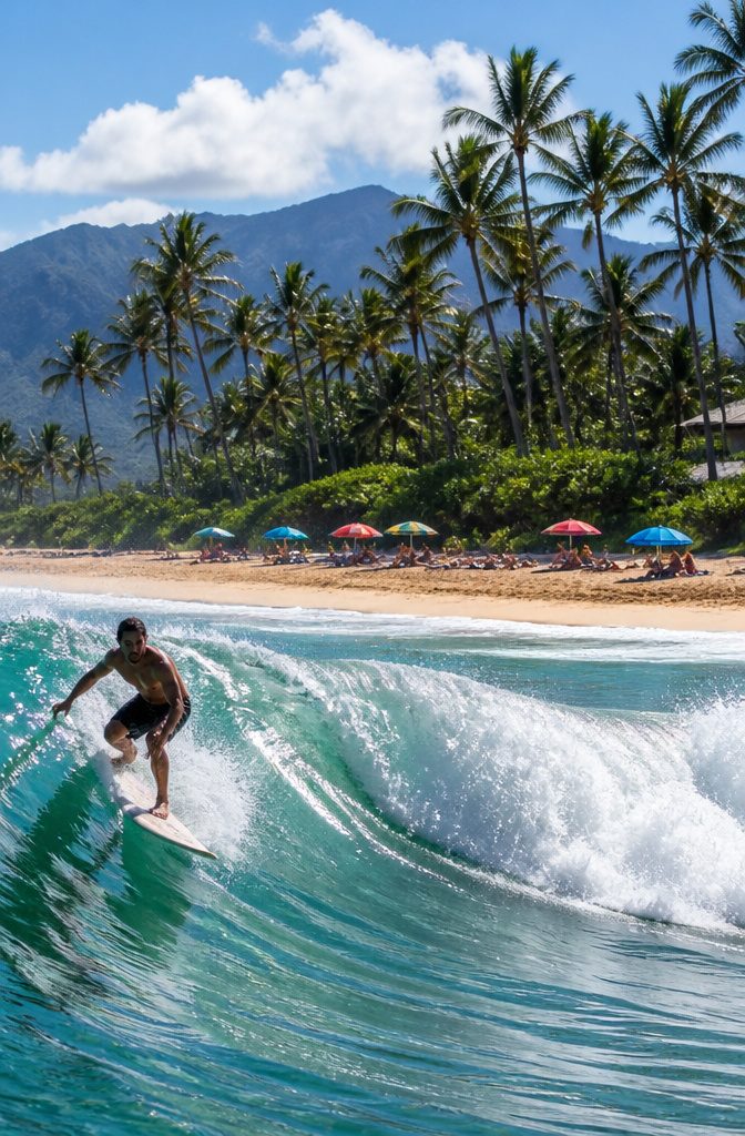 Dream Vacations Destinations for 2026: The Places Worth Going 2 A silhouette of a surfer against waves on Oahu's north shore.