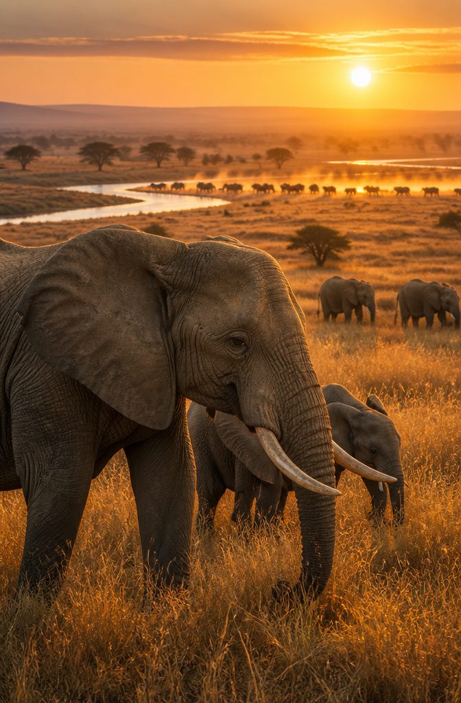 Dream Vacations Destinations for 2026: The Places Worth Going 12 A scene depicting wildlife migration in Tanzania's national parks.