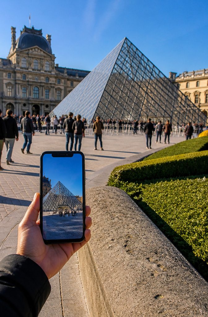 14 Europe Travel Hacks That Save Time, Money and Stress 1 Traveler displaying the Louvre's official ticketing website on a smartphone.