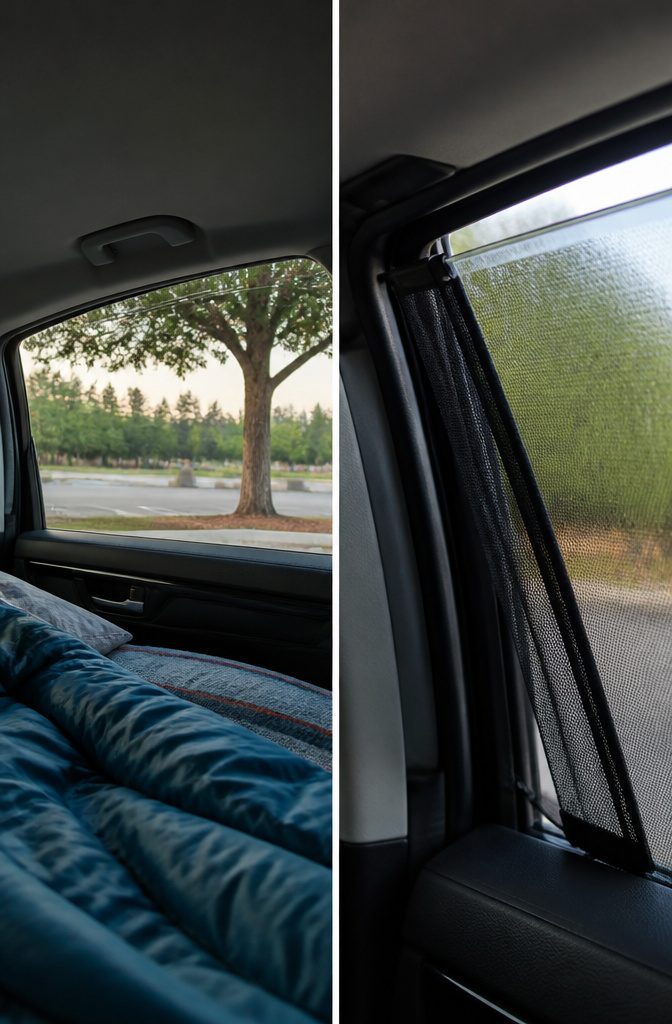 How to Sleep in a Car: Safety, Comfort and Gear for 2026 4 A car with windows slightly open to allow for airflow.