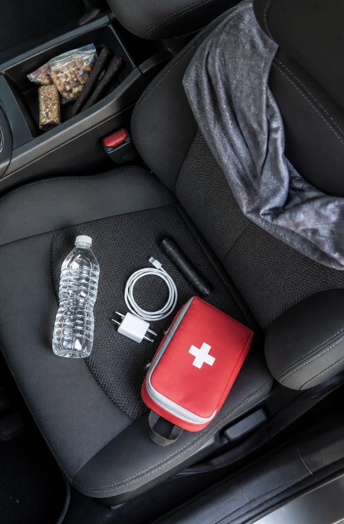 How to Sleep in a Car: Safety, Comfort and Gear for 2026 11 A collection of essential gear stored in a car for overnight trips.