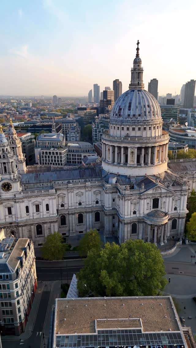 St. Paul's Cathedral with its iconic dome overlooking the London city skyline.