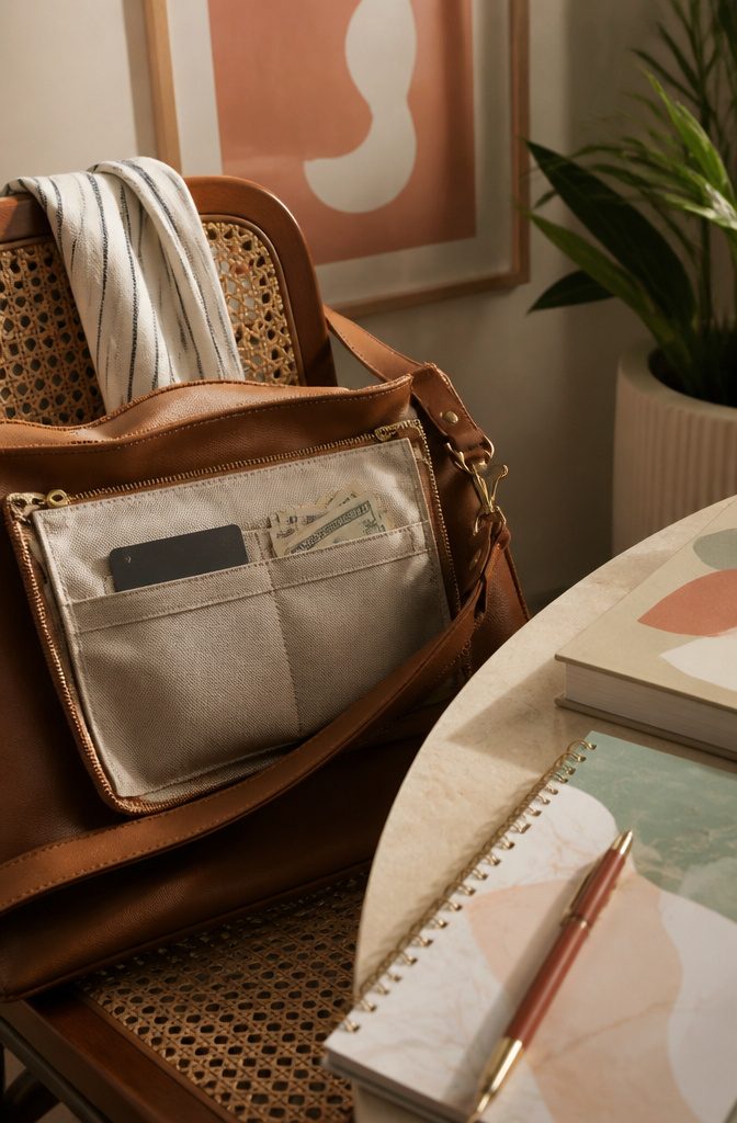 Packing Tips for Travel: 15 Steps for Stress-Free Trips 16 A flat pouch secured inside a crossbody bag with essentials.