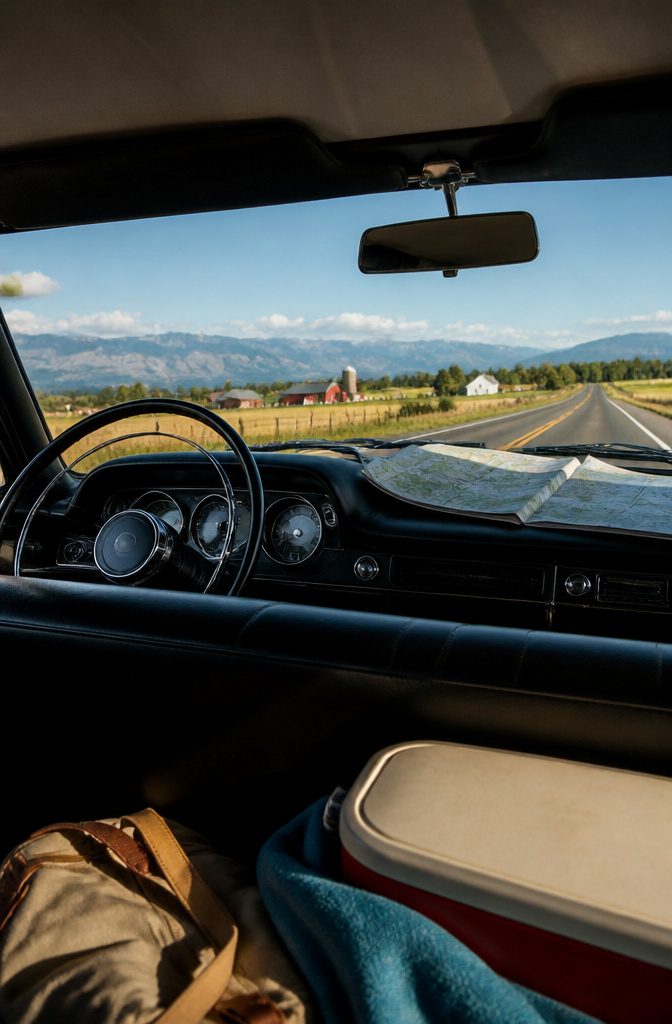 20 Summer Bucket List Ideas to Make 2026 Your Best Season 15 A family in a vintage car enjoying a road trip with a map and cooler.