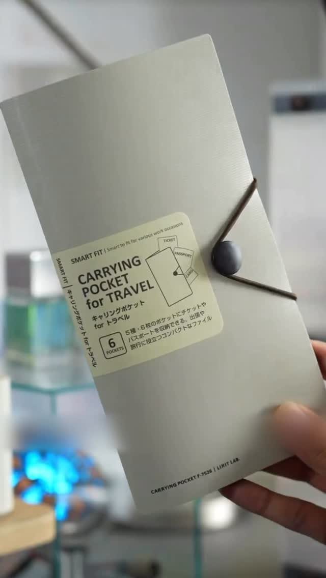 Travel Necessities for Japan: 10 Items Worth Packing 8 Grey travel organizer folder held by a hand with a travel label.