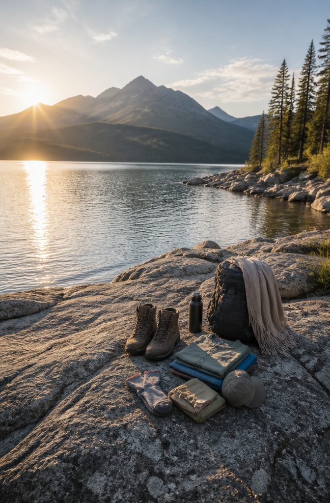 What to Bring for Travel: 8 Essential Categories, 70+ Item Ideas 11 Hiking boots and formal wear laid out for specific travel needs.