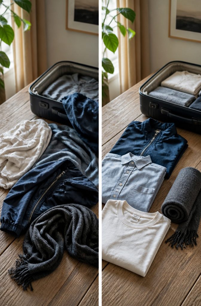 What to Pack for a Trip to Japan: 10 Smart Essentials 6 A selection of clothing layers suitable for varying weather conditions.