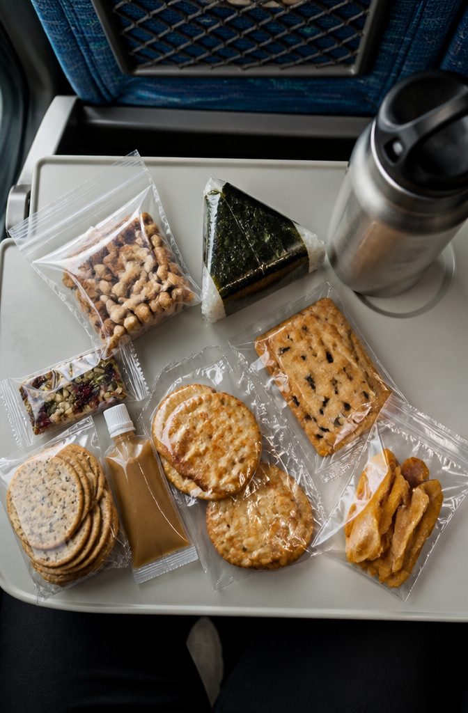 What to Pack for a Trip to Japan: 10 Smart Essentials 20 A selection of snacks packed for travel, ready for consumption.