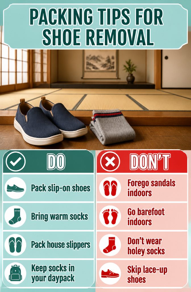 What to Pack for a Trip to Japan: 10 Smart Essentials 11 A pair of slip-on shoes placed on tatami mats in a traditional setting.